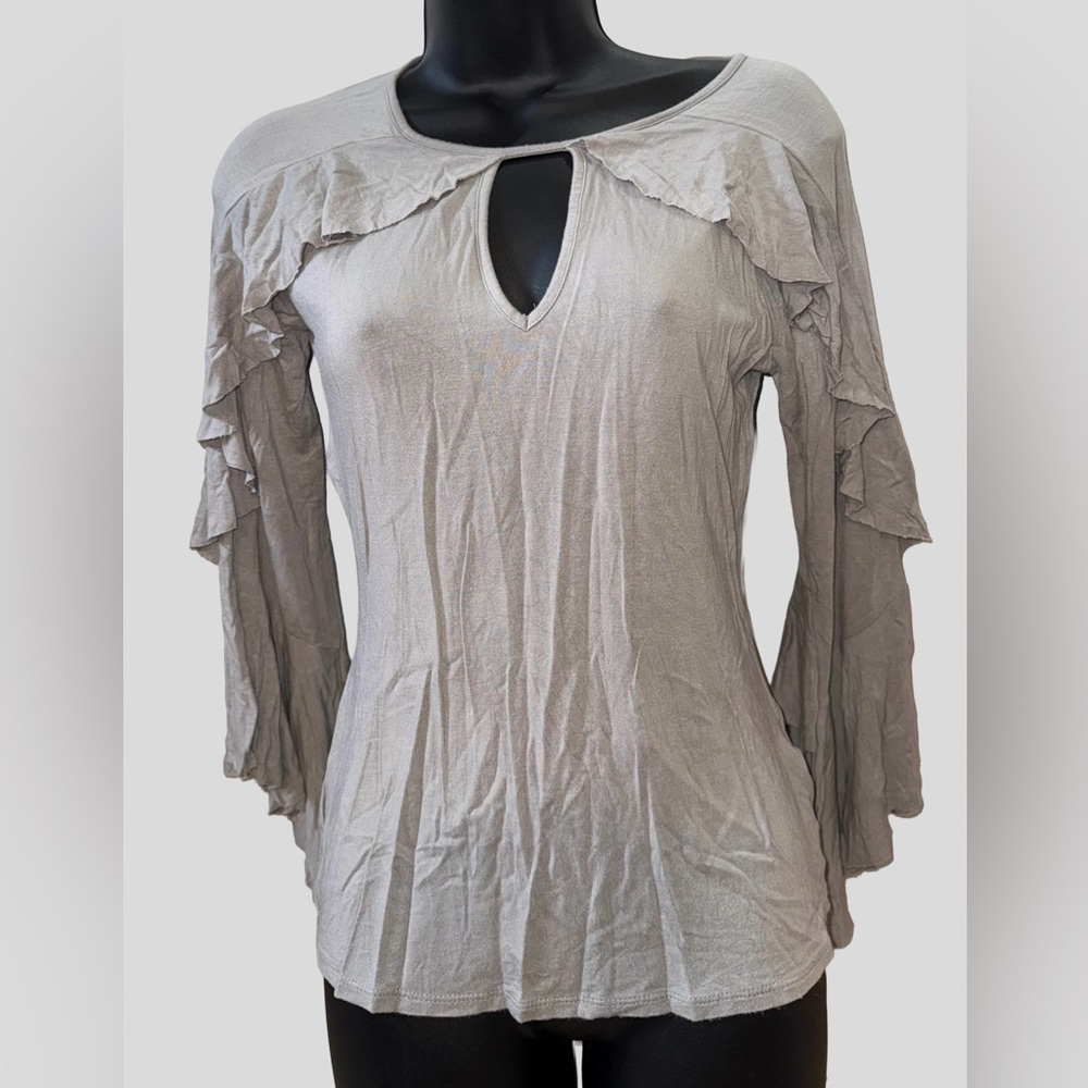 VENUS Light Green Ruffled Top